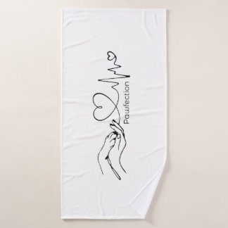 Pawfection One-Line Art – Minimalist Dog Lover Badehandtuch