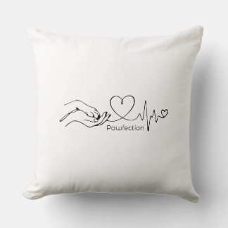 Pawfection One-Line Art – Minimalist Dog Lover Kissen
