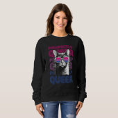 Pawfectly Queer Cat With Sunglasses Bisexual Prid Sweatshirt (Vorne ganz)
