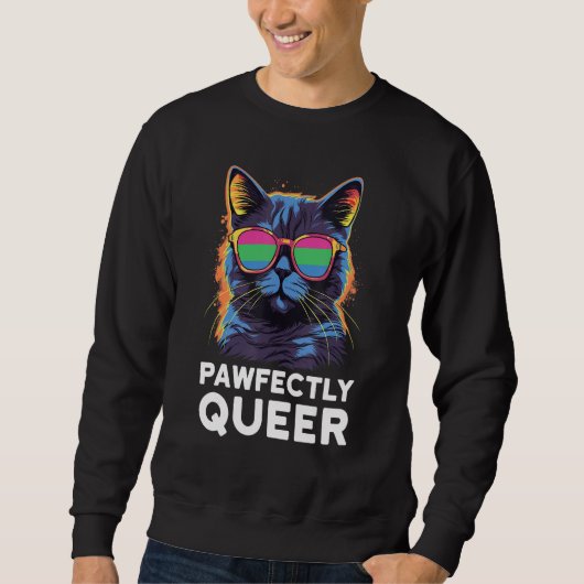 Pawfectly Queer  Cat With Sunglasses Polysexual Pr Sweatshirt (Vorderseite)