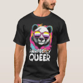 Pawfectly Queer  Panda With Sunglasses Non Binary  T-Shirt (Vorderseite)