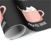 Pawfee Break Funny Cat Kaffee Pub Dark BG Geschenkpapier (Rolleneckpunkt)