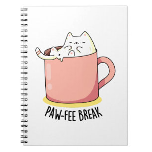 Pawfee-Pause Lustige Katzenkatze In Einer Tasse Ka Notizblock