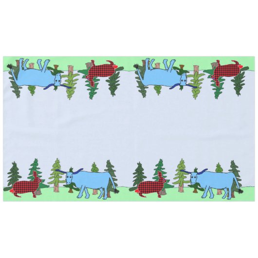 Pawl Bunnyan und Babe-Tablecloth Tischdecke (Vorderseite (Horizontal))