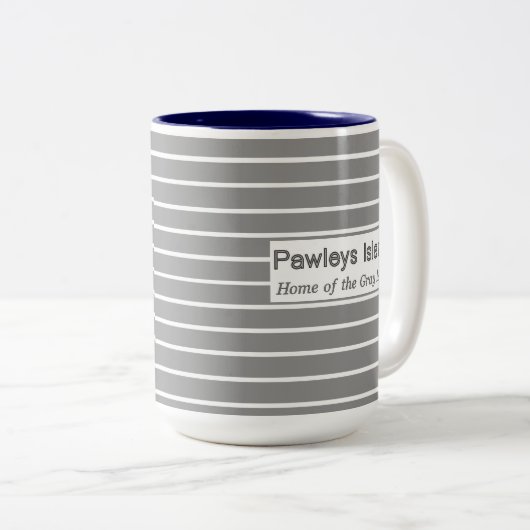 Pawleys Insel-graue Mann-Streifen Zweifarbige Tasse (VorderseiteRechts)