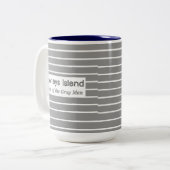 Pawleys Insel-graue Mann-Streifen Zweifarbige Tasse (Vorderseite Links)