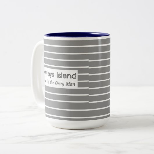 Pawleys Insel-graue Mann-Streifen Zweifarbige Tasse (Vorderseite Links)