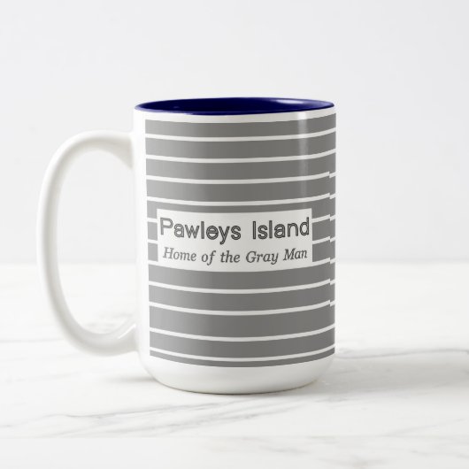 Pawleys Insel-graue Mann-Streifen Zweifarbige Tasse (Links)