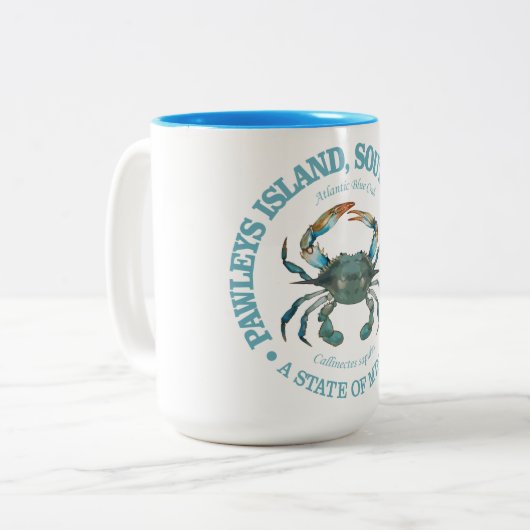 Pawleys Island (blue crab) Zweifarbige Tasse (Vorderseite Links)