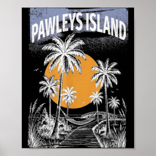 Pawleys Island South Carolina Vintage Sonnenunterg Poster