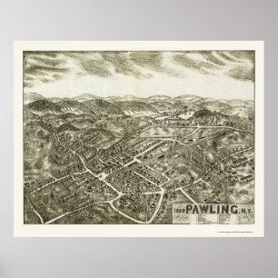 Pawling, NY Panoramic Map - 1909 Poster
