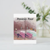 Pawlows Pool Lustiger Cartoon Postkarte (Stehend Vorderseite)