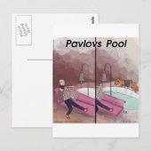 Pawlows Pool Lustiger Cartoon Postkarte (Vorne/Hinten)
