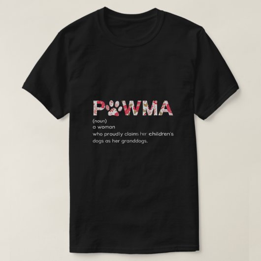 Pawma-Definition mit Blumenmuster-Druck T-Shirt (Design vorne)