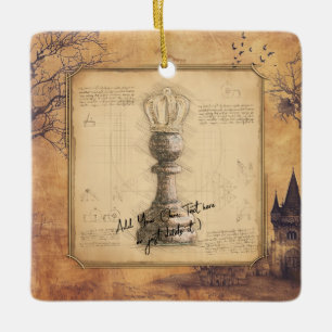 Pawn King / Queen Vintage Schachspende Keramikornament