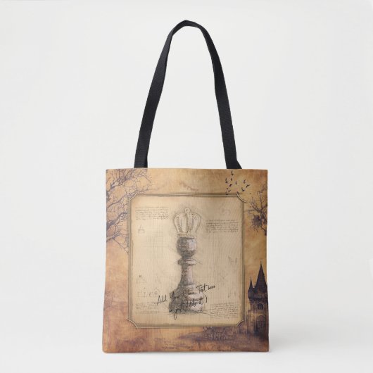Pawn King / Queen Vintage Schachspende Tasche (Vorderseite)