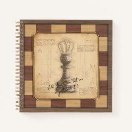 "Pawn King / Queen" Vintages Chessboard Player-Ges Notizblock