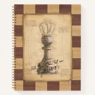 "Pawn King / Queen" Vintages Chessboard Player-Ges Notizblock