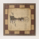 "Pawn King / Queen" Vintages Chessboard Player-Ges Puzzle (Horizontal)