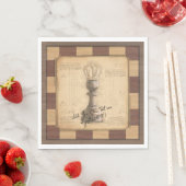 "Pawn King / Queen" Vintages Chessboard Player-Ges Serviette (Beispiel)