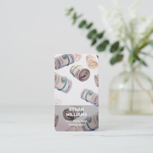 Pawn Shop Broker Visitenkarte (Stehend Vorderseite)