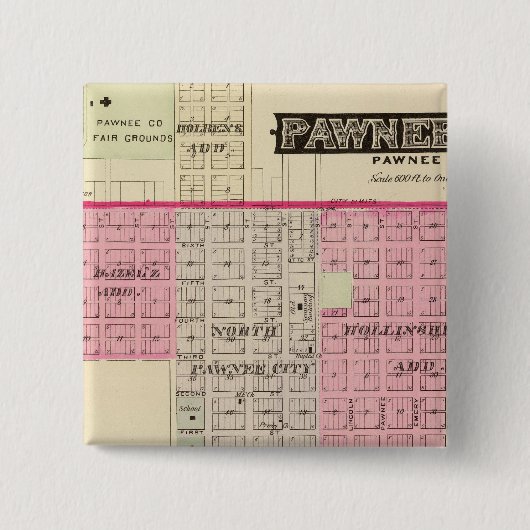 Pawnee-Stadt, Nebraska Button (Vorderseite)