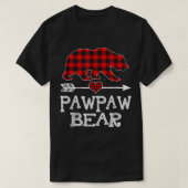 Pawpaw Bär Christmas Pajama Red Kariert Buffalo Fa T-Shirt (Design vorne)