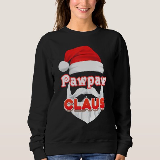 Pawpaw Claus Christmas Santa Face Merry Ugly Sweat Sweatshirt (Vorderseite)