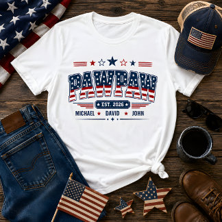PawPaw Est 2026 Amerikanische Flagge Benutzerdefin T-Shirt