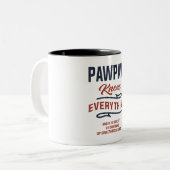 Pawpaw kennt alles Design Zweifarbige Tasse (Vorderseite Links)