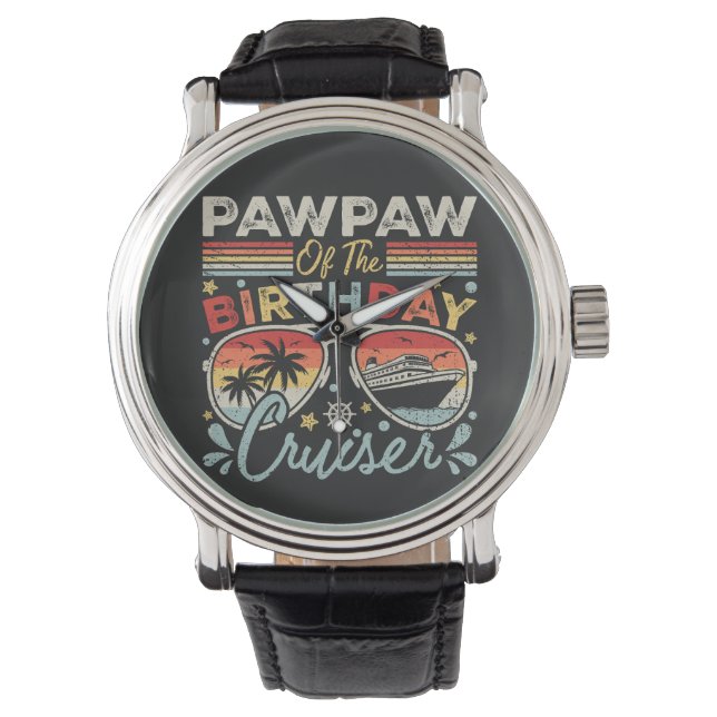 Pawpaw of the Birthday Cruiser Vacation Vintag Armbanduhr (Vorderseite)
