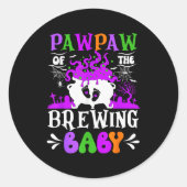 Pawpaw Of The Brewing Baby Grandpa To Be Halloween Runder Aufkleber (Vorderseite)