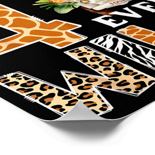 Pawpaw Of The Four Ever Wild Safari 4th Birthday B Poster (Ecke)