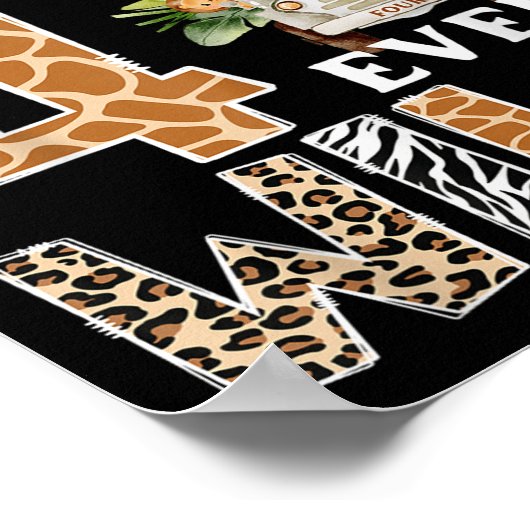 Pawpaw Of The Four Ever Wild Safari 4th Birthday B Poster (Ecke)