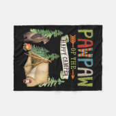 Pawpaw Of The Happy Camper First Birthday Camng  Fleecedecke (Vorderseite (Horizontal))