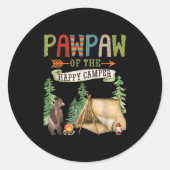 Pawpaw Of The Happy Camper First Birthday Camng Runder Aufkleber (Vorderseite)