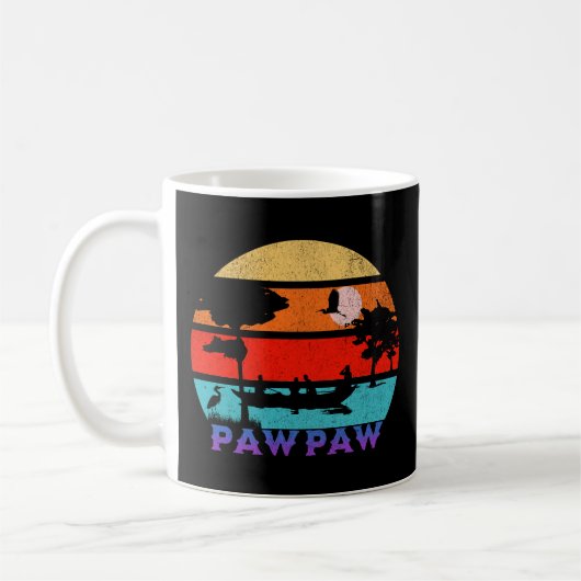 Pawpaw Retro Sunset Ocean Großvater Kaffeetasse (Links)