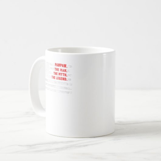 Pawpaw The Man Myth Legend American USA Flag Fathe Kaffeetasse (Vorderseite Links)