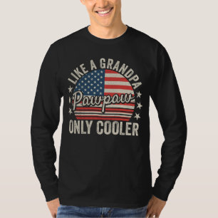Pawpaw wie Opa Nur Cooler USA Flag Men LS T-Shirt