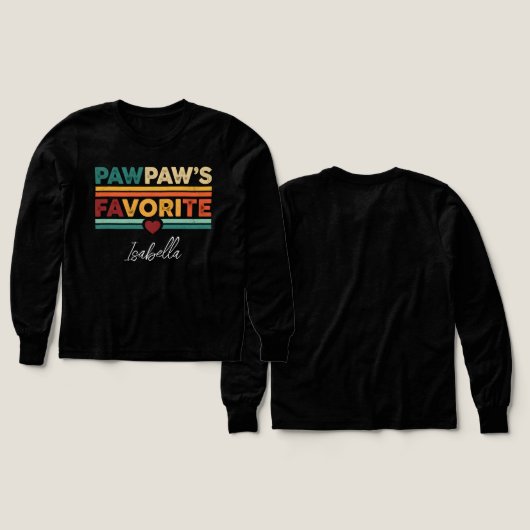 Pawpaw's Favorite Retro Simple Modern Script Name (Design Vorder- & Rückseite)