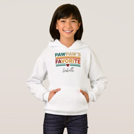 Pawpaw's Favorite Retro Simple Modern Script Name Hoodie (Vorne ganz)