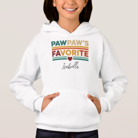 Pawpaw's Favorite Retro Simple Modern Script Name Hoodie (Vorderseite)