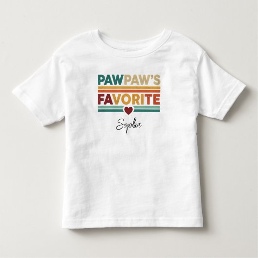 Pawpaw's Favorite Retro Simple Modern Script Name Kleinkind T-shirt (Vorderseite)