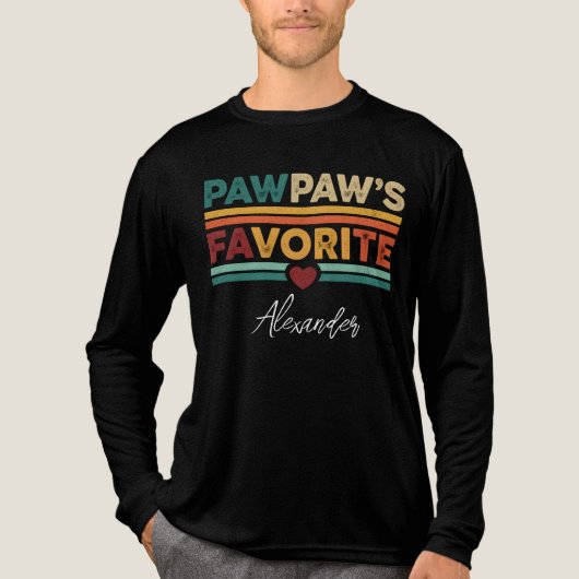 Pawpaw's Favorite Retro Simple Modern Script Name Tri-Blend Shirt (Vorderseite)