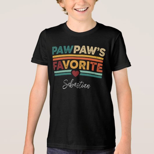 Pawpaw's Favorite Retro Simple Modern Script Name Tri-Blend Shirt (Vorderseite)