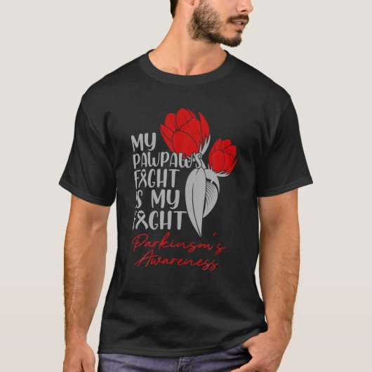 Pawpaws Kampf Mein Kampf Parkinson's Red Tulip T-Shirt (Vorderseite)