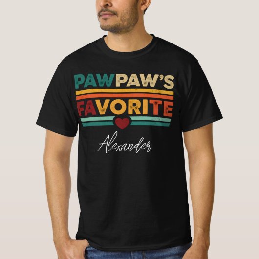 Pawpaws Lieblings-Retro-Einfach-Modern-Script-Name T-Shirt (Vorderseite)