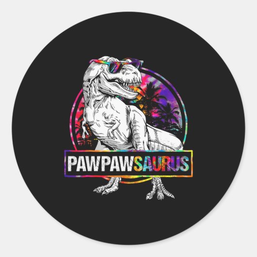 Pawpawsaurus Dinosaur Pawpaw Saurus Family Matchin Runder Aufkleber (Vorderseite)