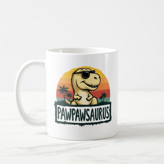 Pawpawsaurus Dinosaurier Grandpa Saurus Vatertag Kaffeetasse (Links)