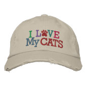 Pawprint Cap - Liebe My CATS! von SRF Bestickte Kappe (Vorderseite)